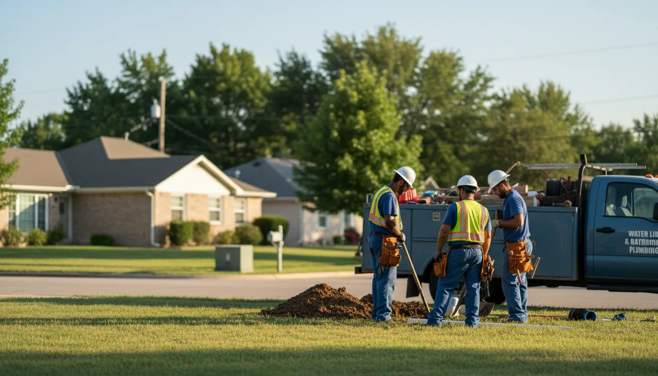 Residential water line and bathroom plumbing service in Goldfield, IA